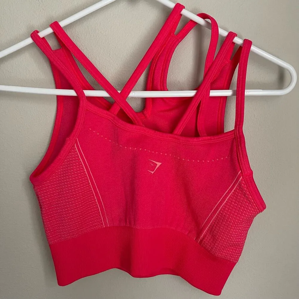 Gymshark Pink Ultra Seamless Asymmetrical Sports Bra - Image 3