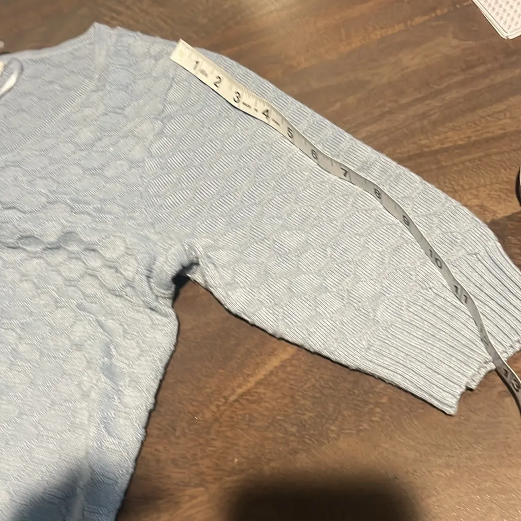 Ella Moss Light Blue Textured Top - Image 5