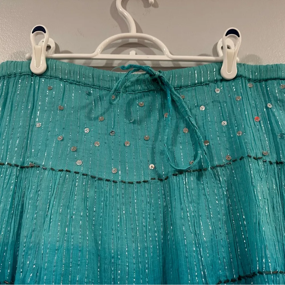 Raveena Boho Blue Long Skirt Small S - Image 2