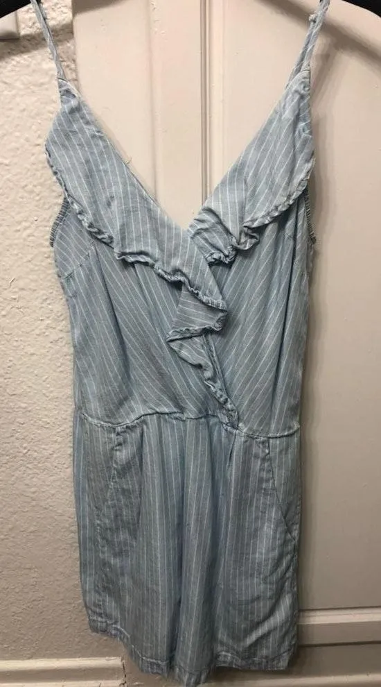 Apricot Lane Blue Ruffle Romper - Image 4