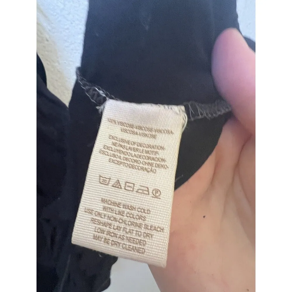 NWT $168 FREE PEOPLE  BLACK LONG SLEEVE SHOULDER CUT OUT BLOUSE M (L10) - Image 3