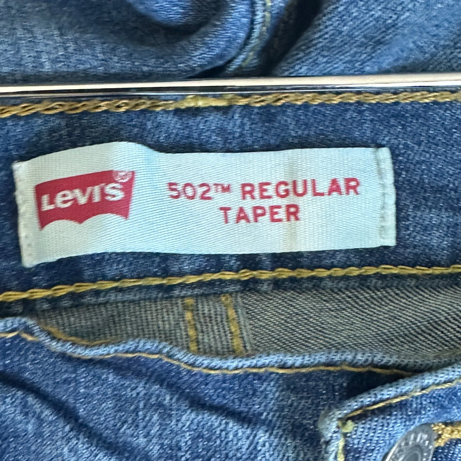 Levi's 502 Jeans Womens 14 Medium Wash Stretch Distressed Tapered Y2K Casual - Image 6