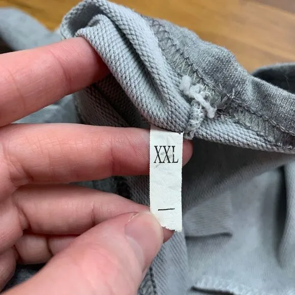 Trendy Kanye Drake Graphic Cropped Hoodie Womens XXL Sweatshirt Hip Streetwear Gray - Image 4