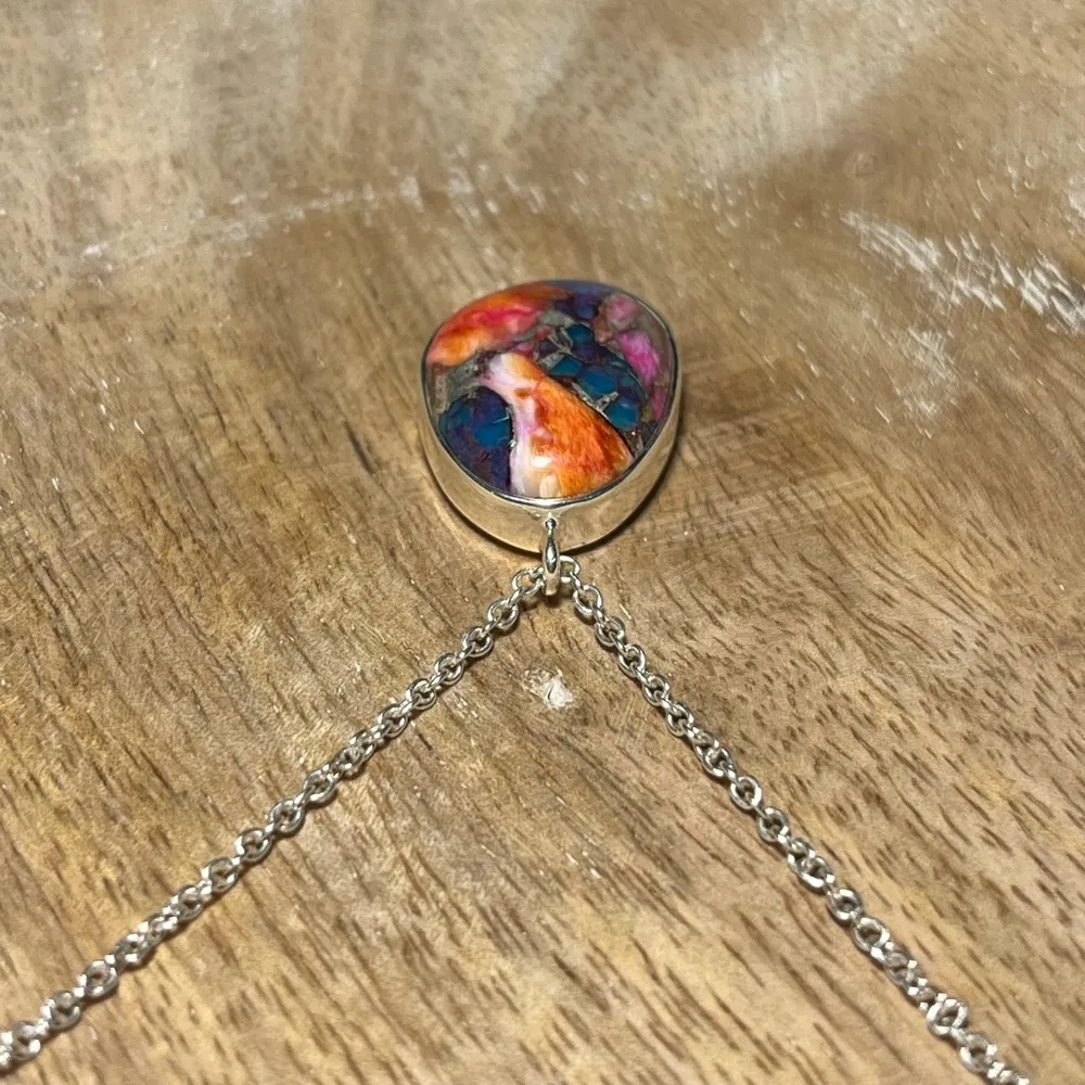 NWOT Spiny Oyster Pendant 925 Sterling Silver Necklace - Image 8