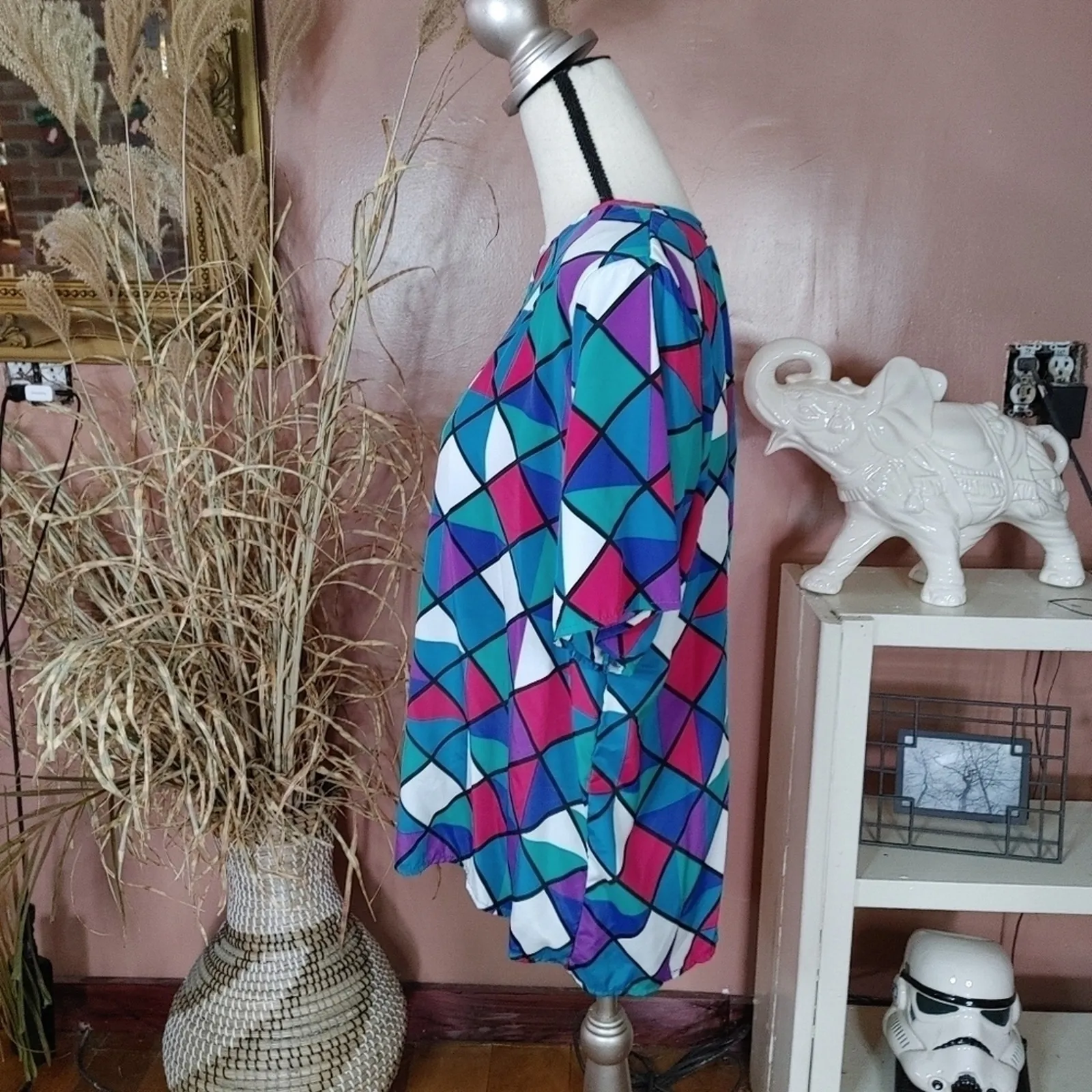 Kathie Lee Vintage Size 18 NWT New Career Triangle Retro Made in USA Blouse Top - Image 7