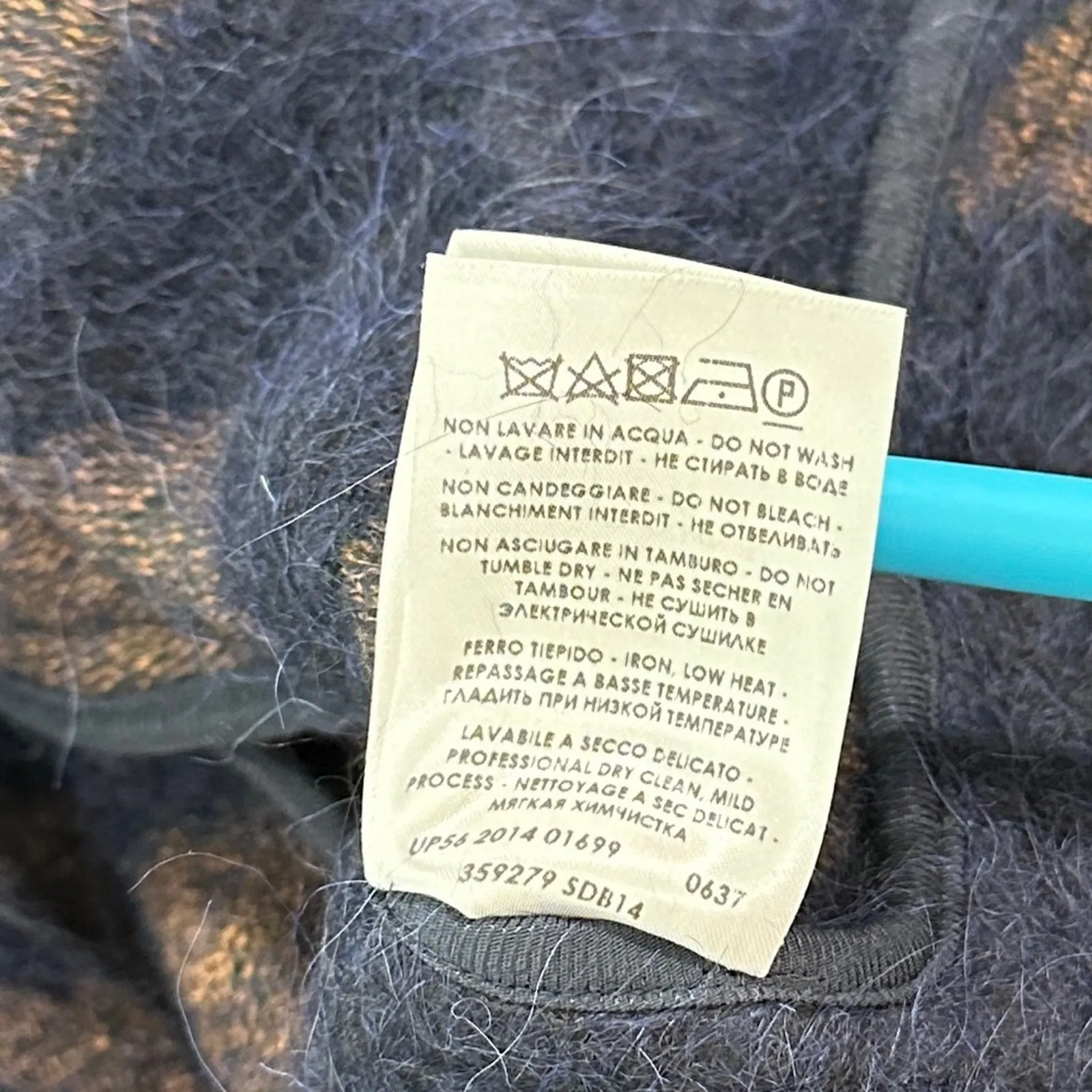 Stella McCartney Alpaca Wool Blend Blanket Draped Coat Houndstooth RARE 44 10 - Image 8