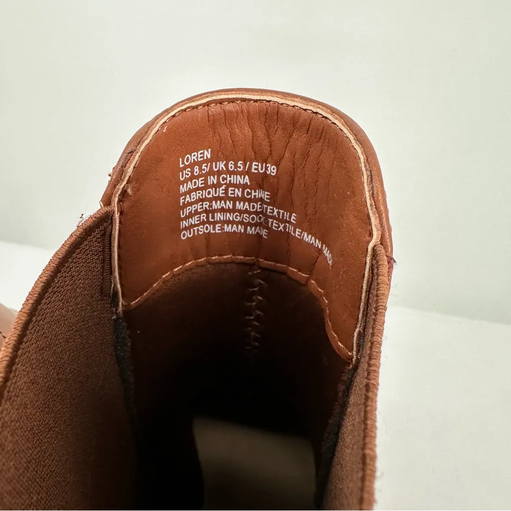 JustFab Loren Chelsea Boots size 8.5 in French Oak Tan Heeled Pull-On - Image 7