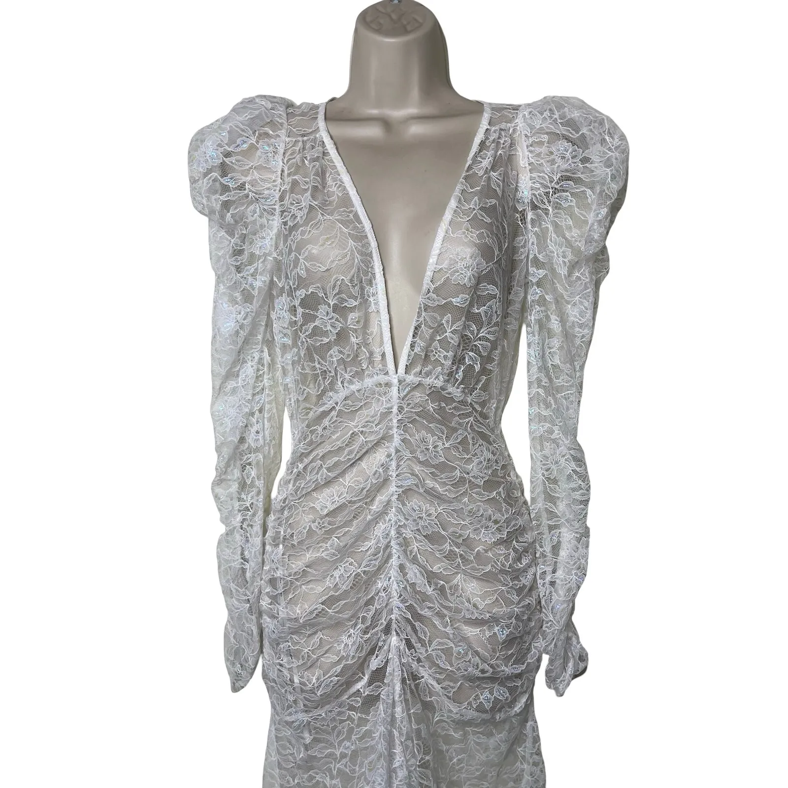 For Love and Lemons white floral lace maxi dress sz XS - Image 5