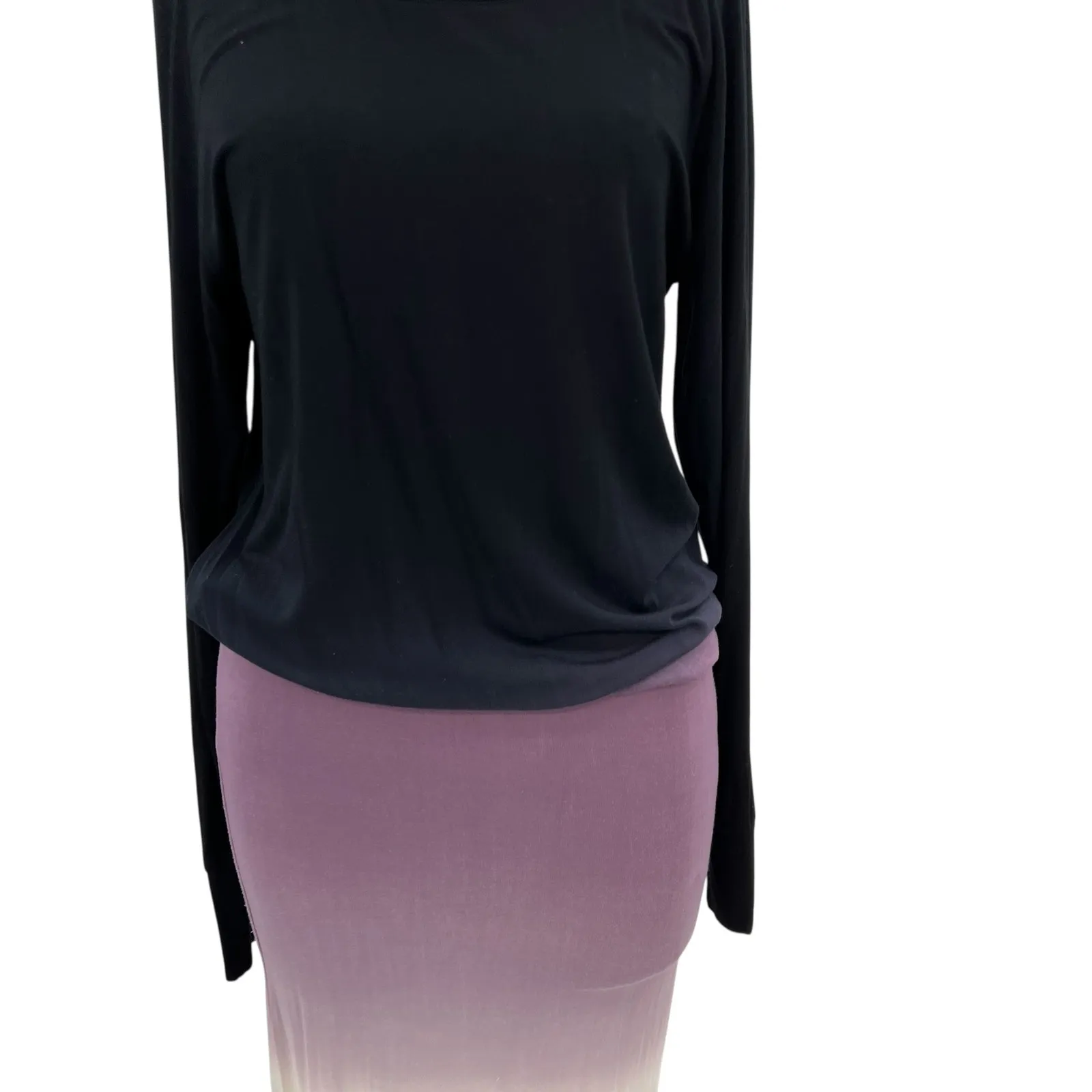 Young Fabulous & Broke Dress Long Sleeve Ombre Jersey Navy Blue Purple Size XS‎ - Image 3
