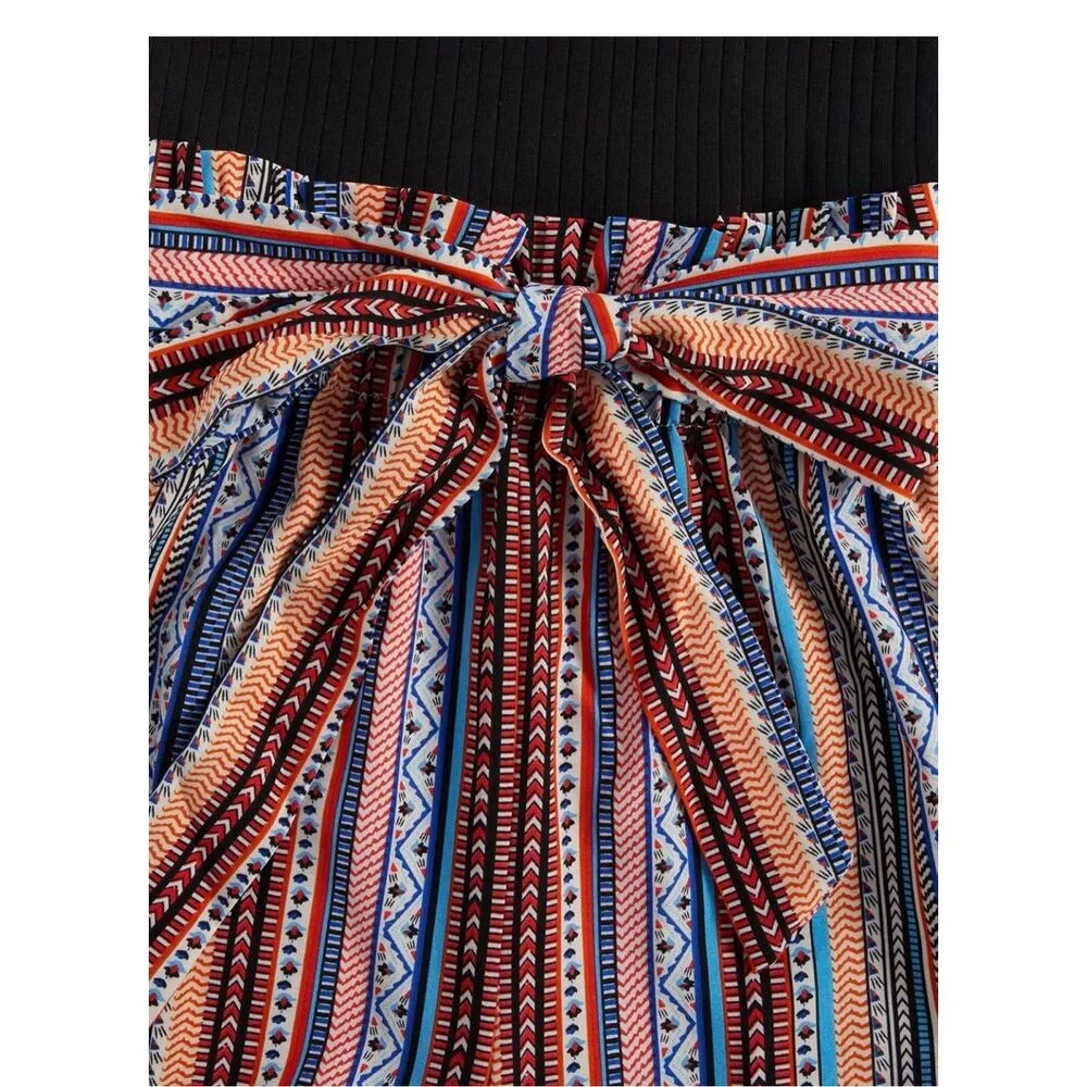 NEW SHENHE Sleeveless Tropical Print Shorts Tank Romper XL NO BELT Black - Image 4