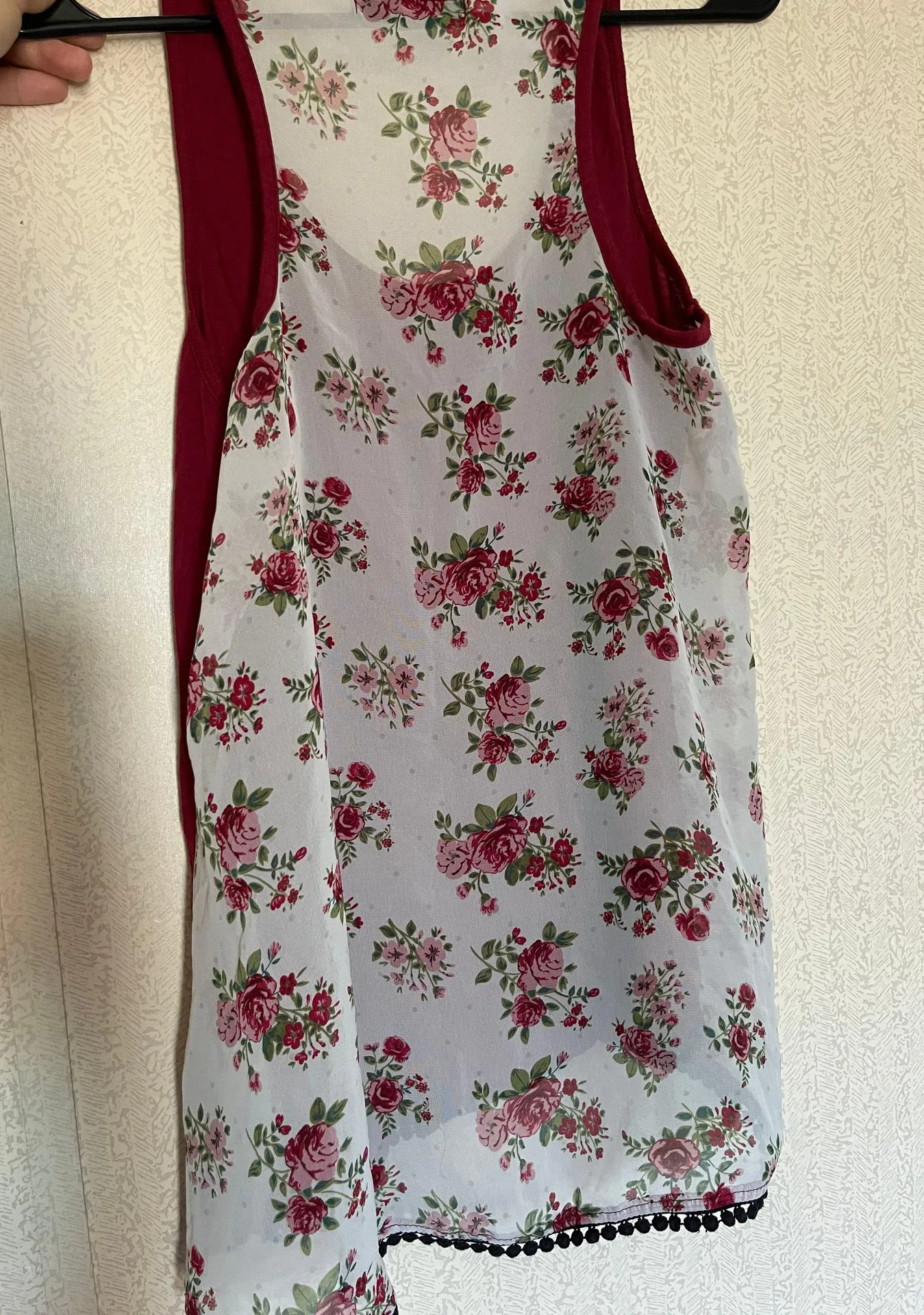 Workshop Floral Maroon  Tank Top - Image 5