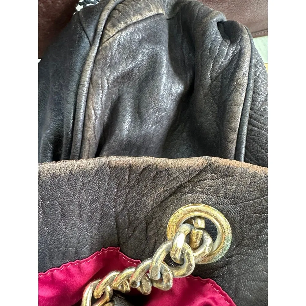 Juicy Couture Vintage Duchess Brogue Genuine Leather Link Chain Shoulder Bag - Image 10