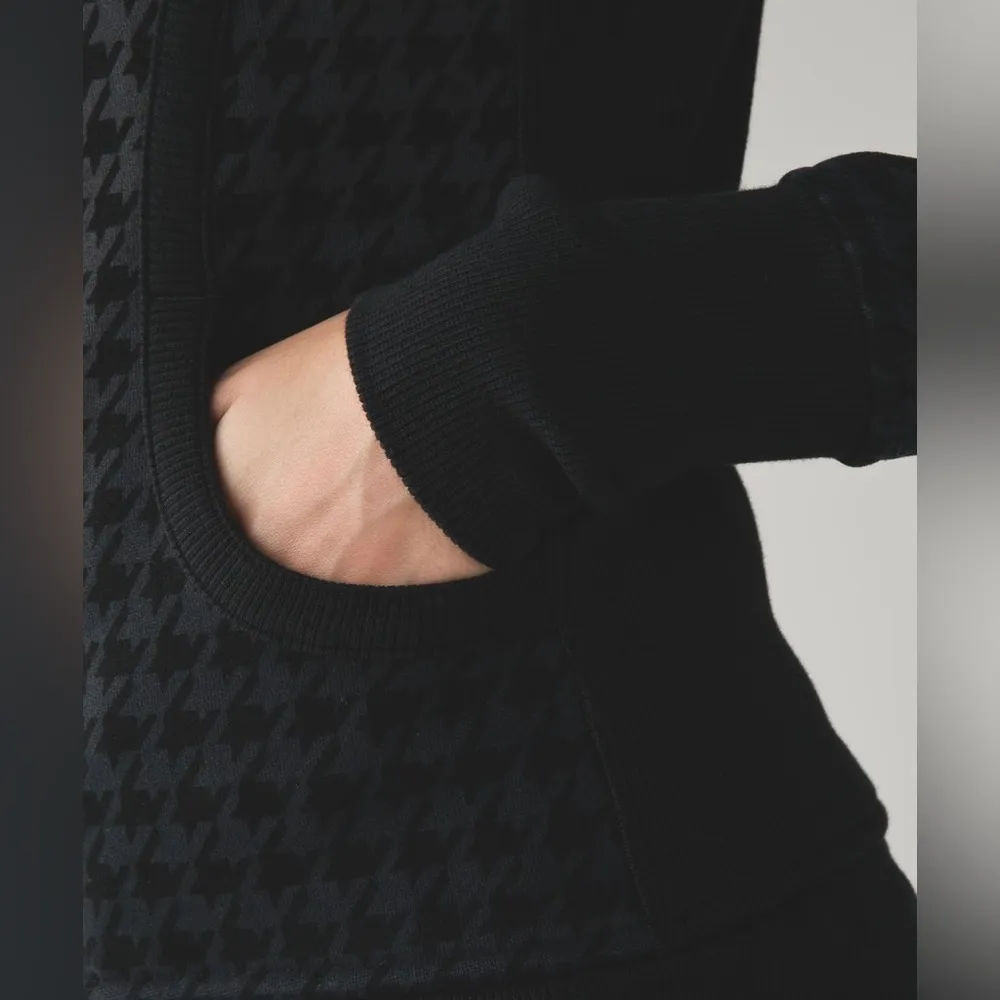 Lululemon Scuba Hoodie II Giant Houndstooth Dip Dye Deep Coal Black/Black Size 2 - Image 6