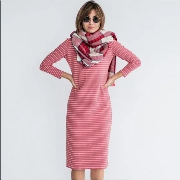 Sonnet James‎ Reese Red White Stripe Knit Play Dress Small - Image 3