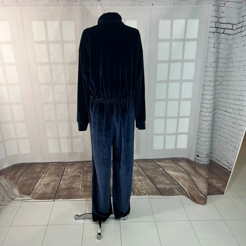 Fabletics blue velvet straight leg jumpsuit size xxl - Image 11