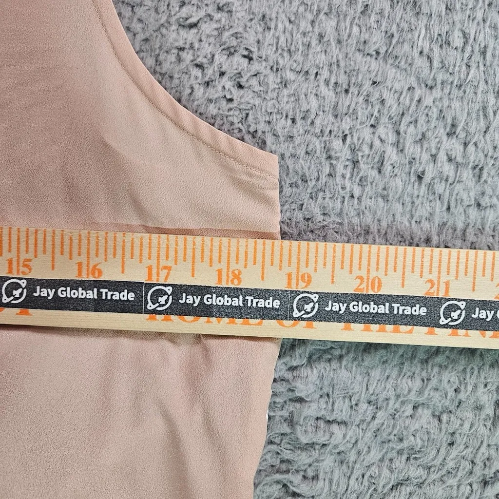 Loft Sleeveless Top Small Floral Crotchet Lace Knit Overlay Nude White - Image 10