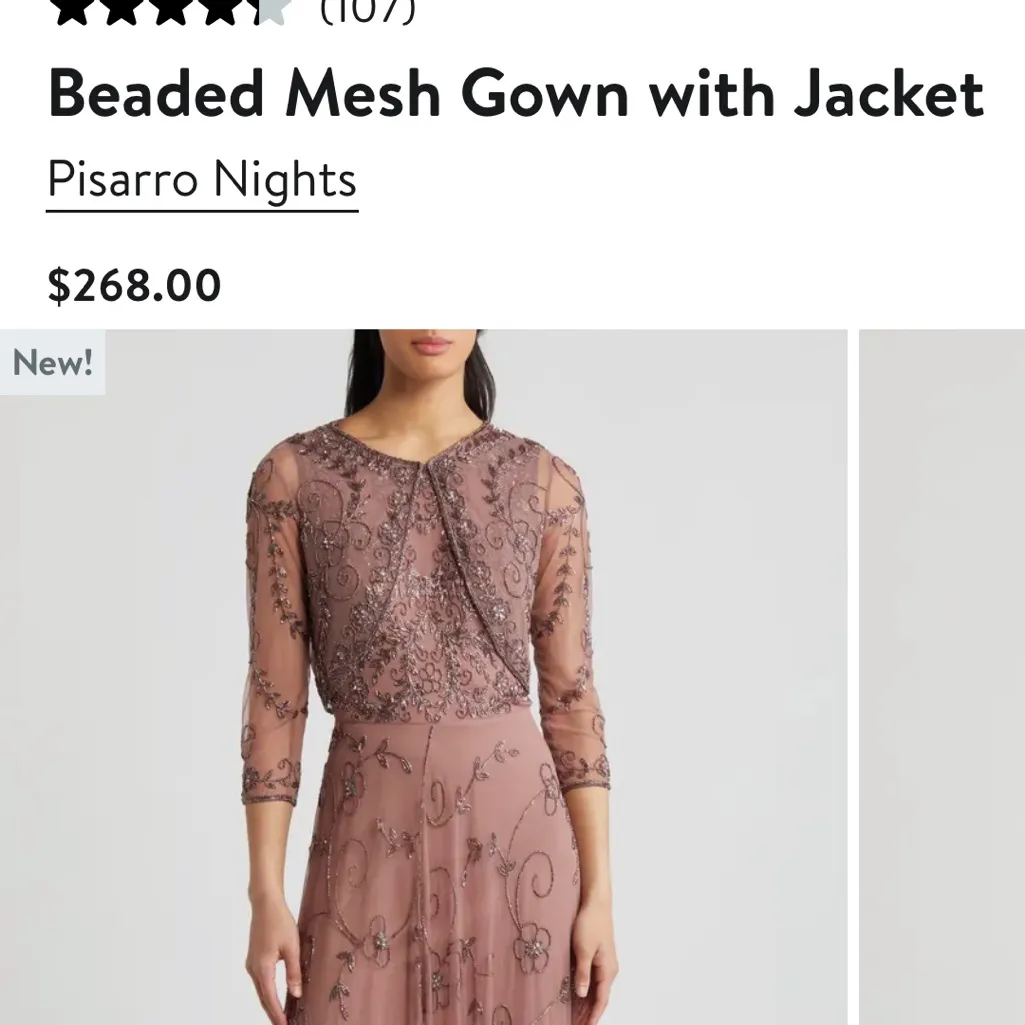 Pisarro Nights Beaded Jacket + Dress Mauve Size 6 S Purple - Image 4