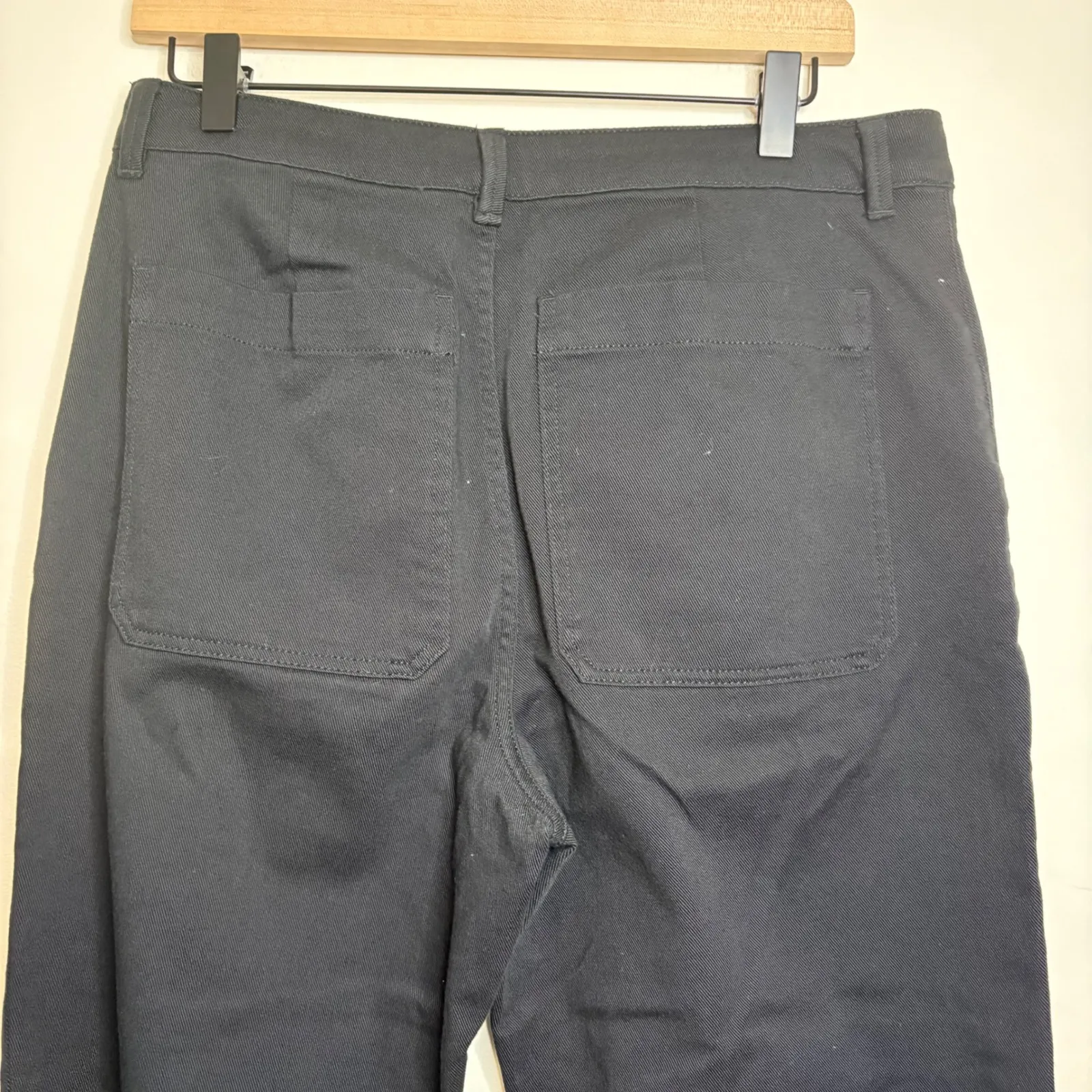 Quince Black Cropped Wide Leg Pants Size 10 European Linen Blend - Image 8