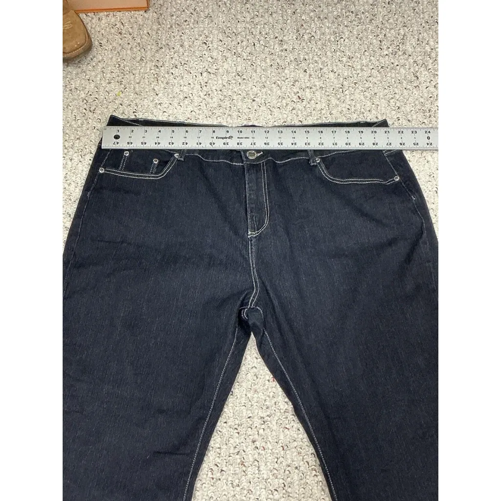 Womans Chic Denim Designed To Fit Midrise Boot Leg Blue Jeans 22 S Size undefined - Image 3