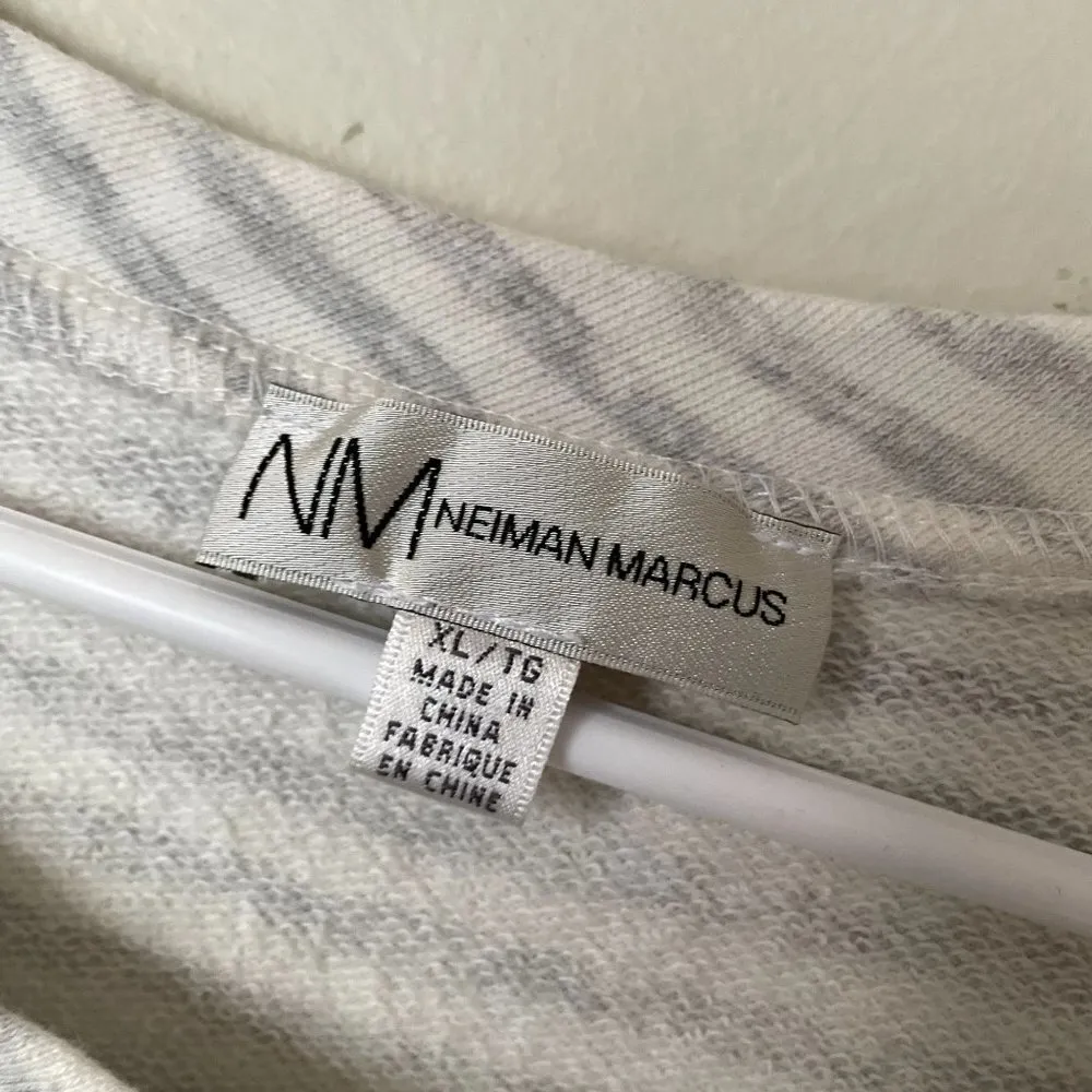 Neiman Marcus cotton white and gray short sleeve summer tshirt dress casual - Image 3