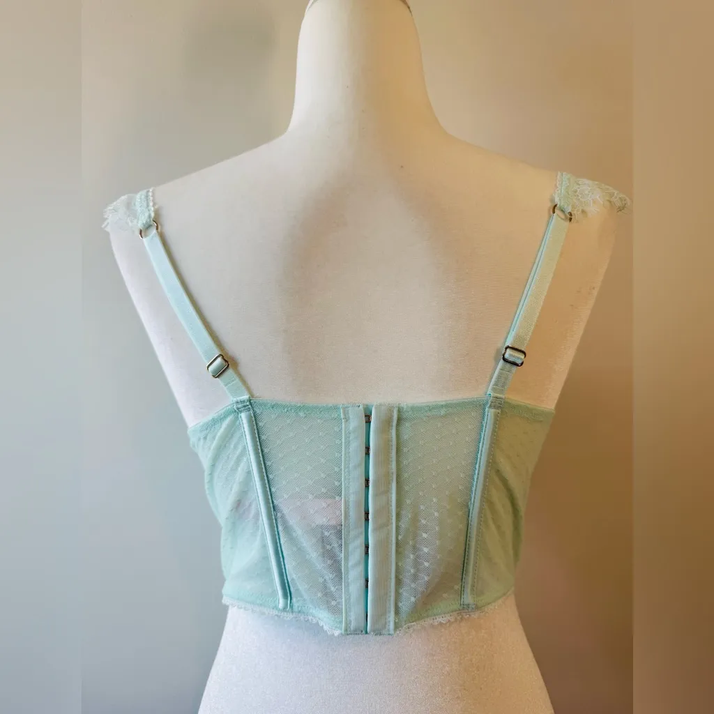 Victoria's Secret Dream Angels Lace Cap-Sleeve Corset Bra Top Mint Size L NWT - Image 8