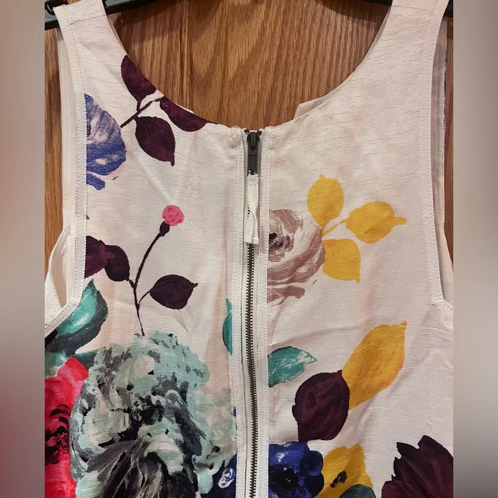 Anthropologie HD In Paris Elise Floral Sleeveless Lined Peplum Blouse Top Size 8 - Image 12