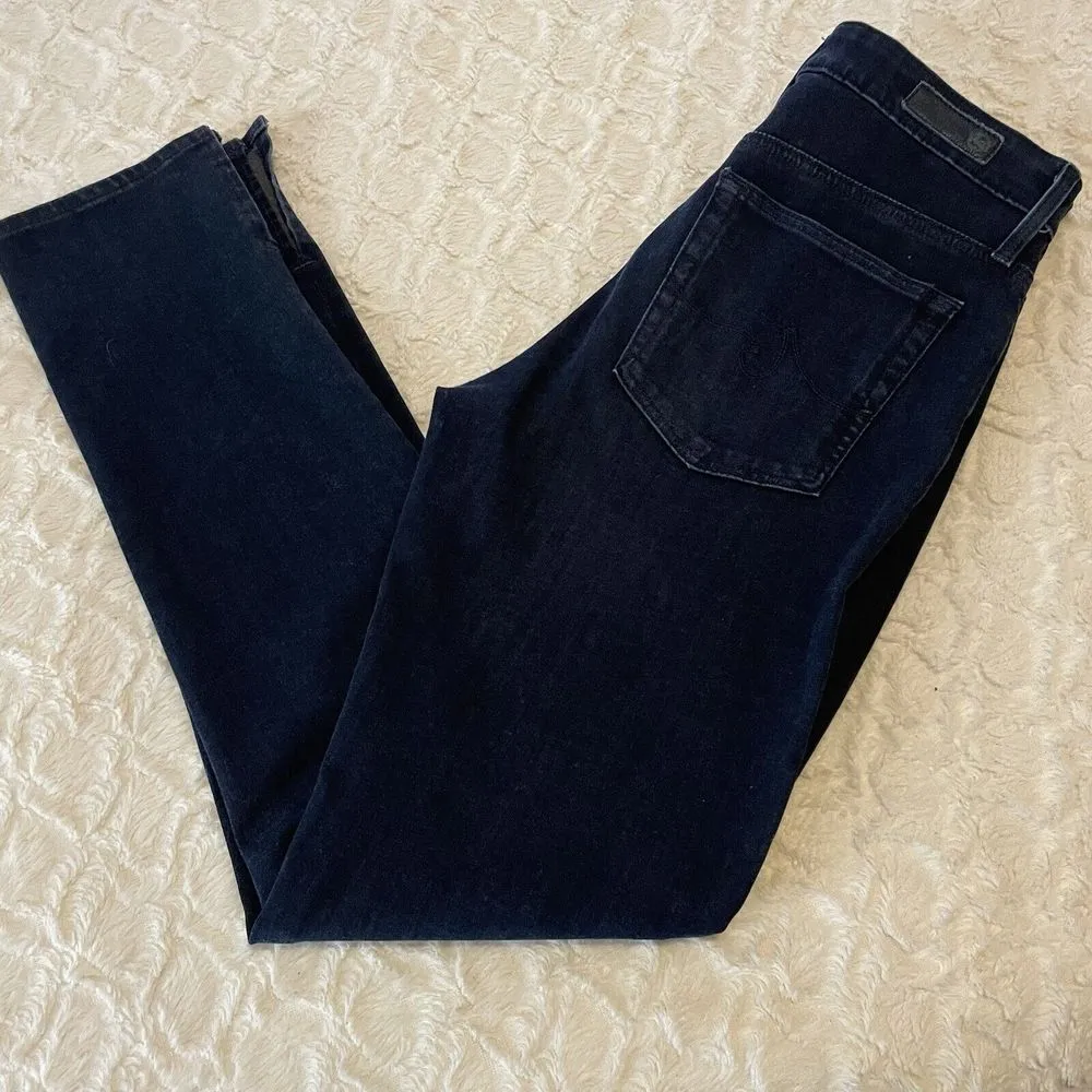 AG‎ Anthropologie High Rise Dark Wash Stevie Ankle Jeans 26R Slits At Bottom - Image 2