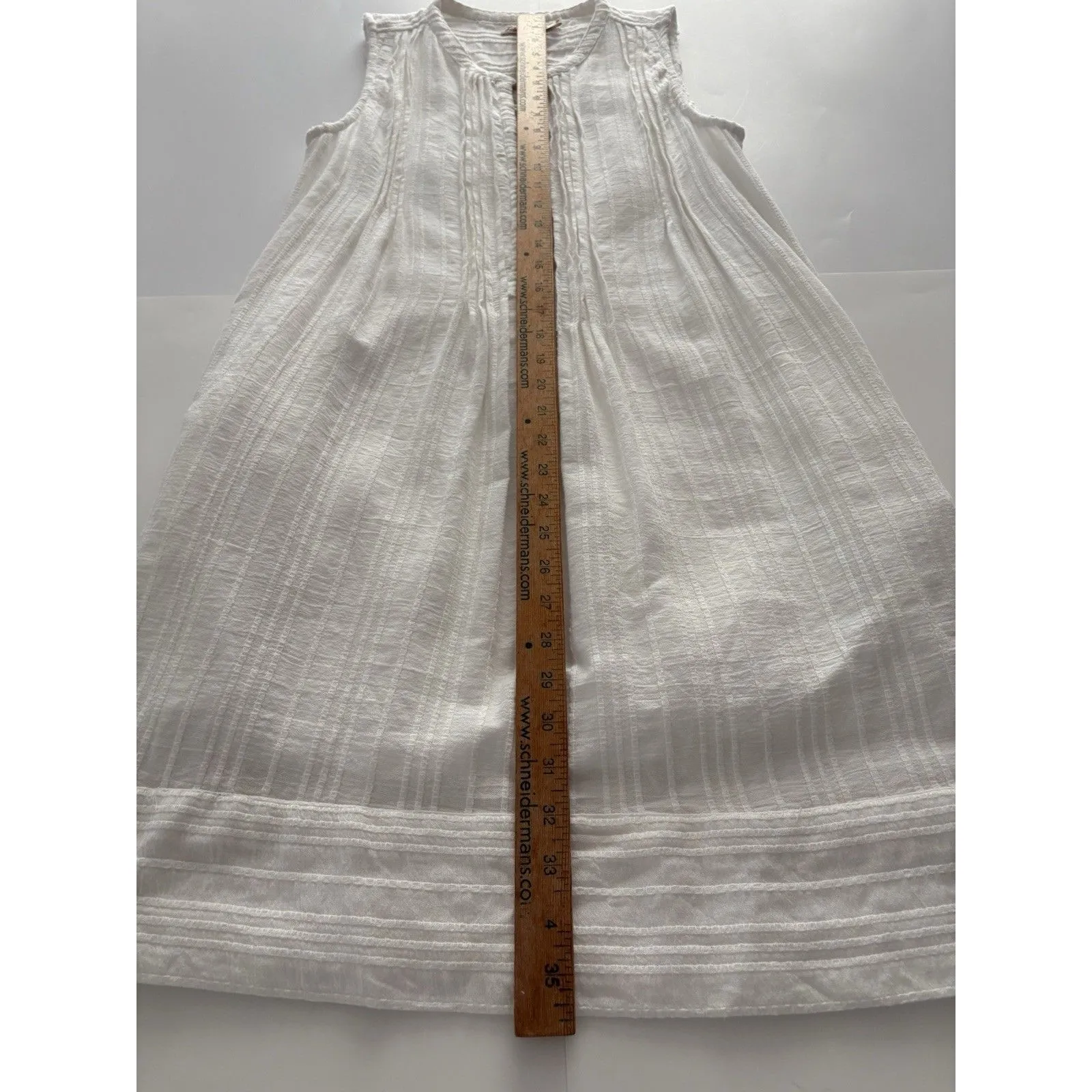 Faherty Isha Dress Womens Small White Organic Cotton Coastal Beachy Lagenlook * - Image 10