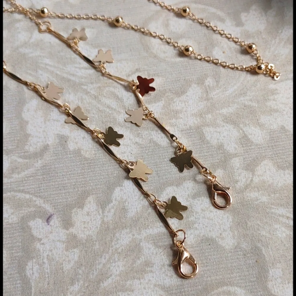 Gold Butterfly Mask / Glasses Chain Lany… - Image 5
