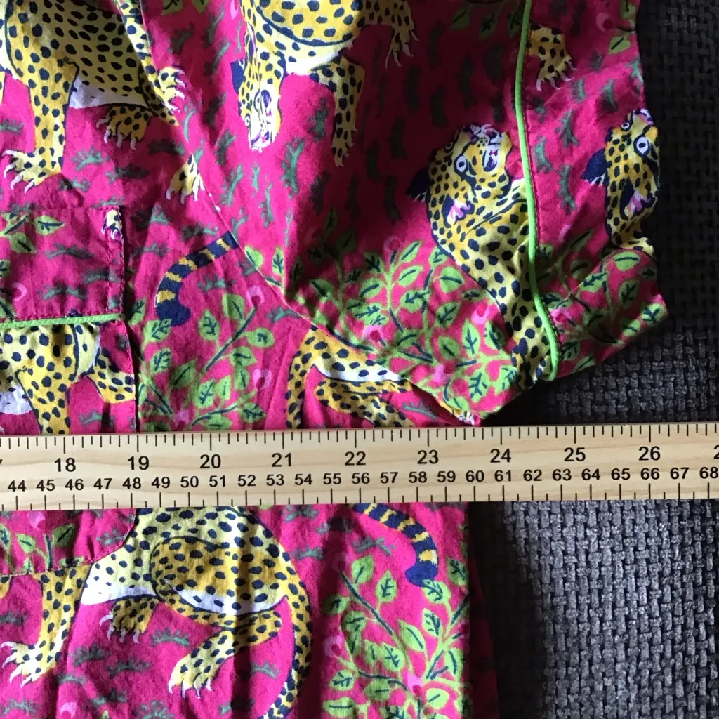 Printfresh Bagheera Pajama Top Pink Leopard Wildest Dreams Cotton L Short Sleeve Size L - Image 7