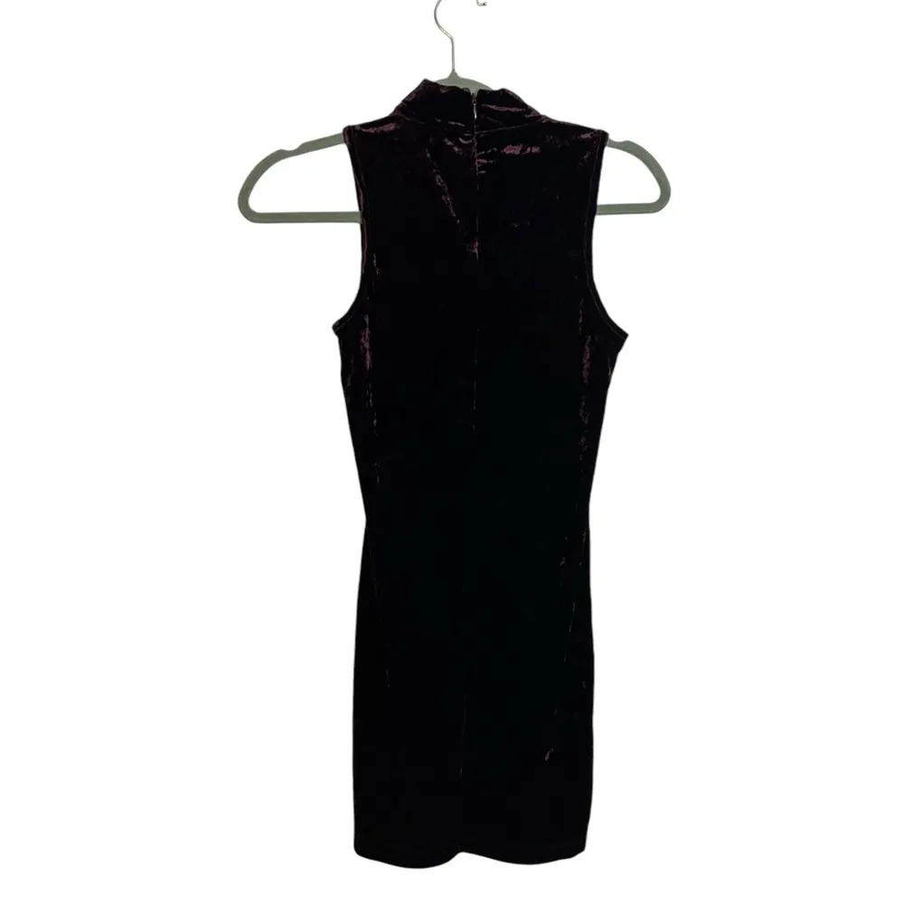 Forever 21 Purple Velour High Neck Mini Dress - Image 2