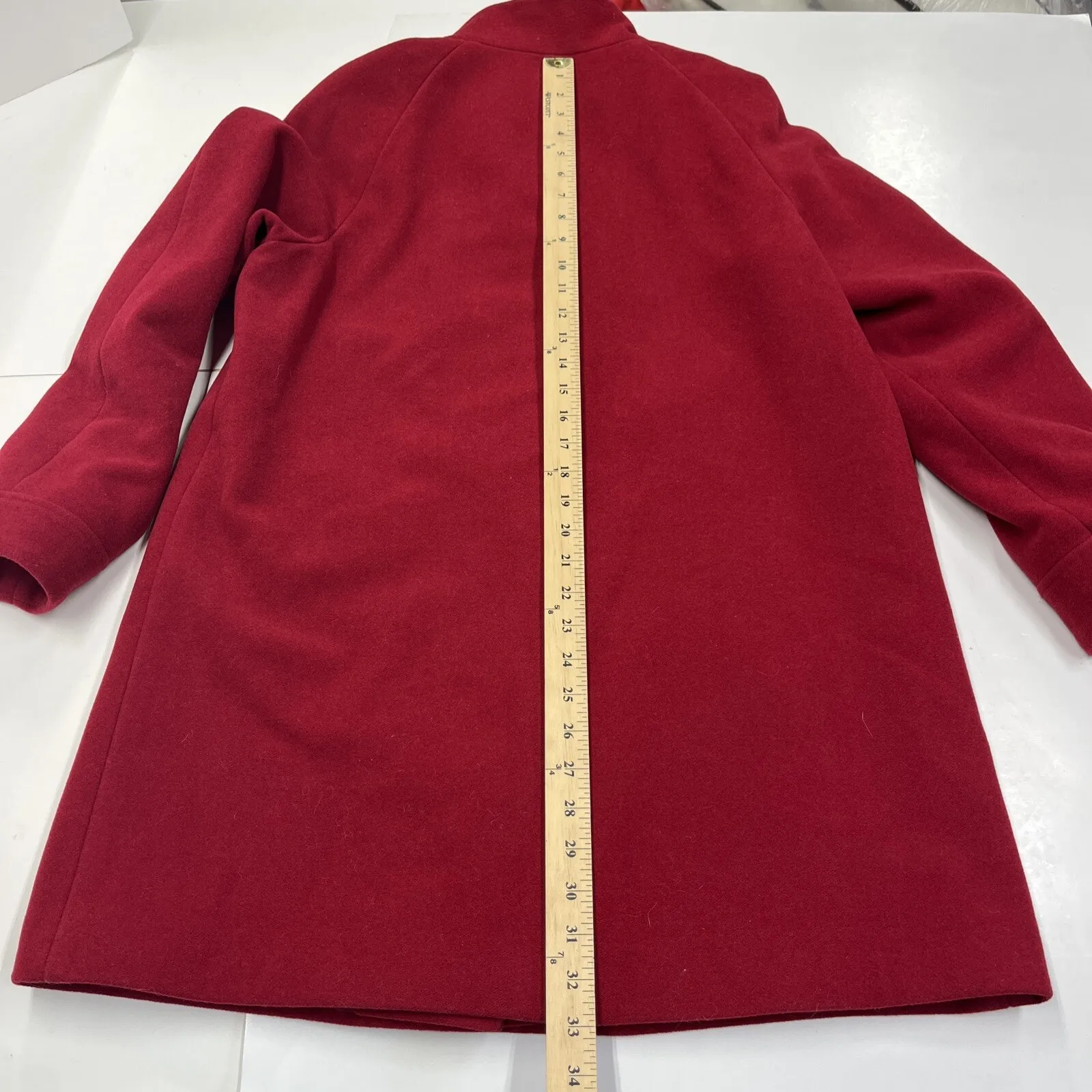 Appleseed's Petites Women’s Red Button Wool Blend Pea Coat Size 16P City Classic - Image 15