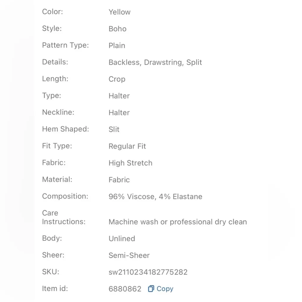 SheIn NWT Yellow Crop Halter Top - Image 10