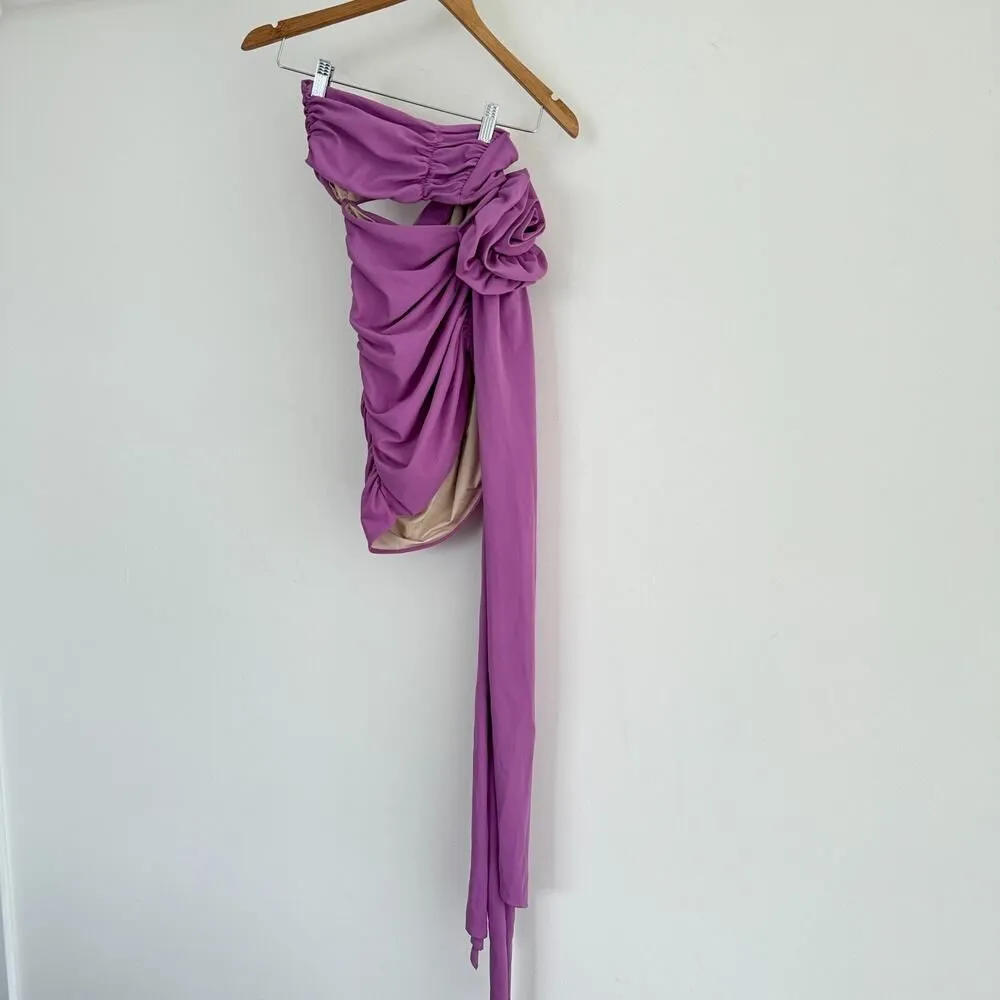 Bahia Maria Mia Mini Dress Small Orchid Lilac Hot Girl Night Out Glam Statement Purple - Image 4