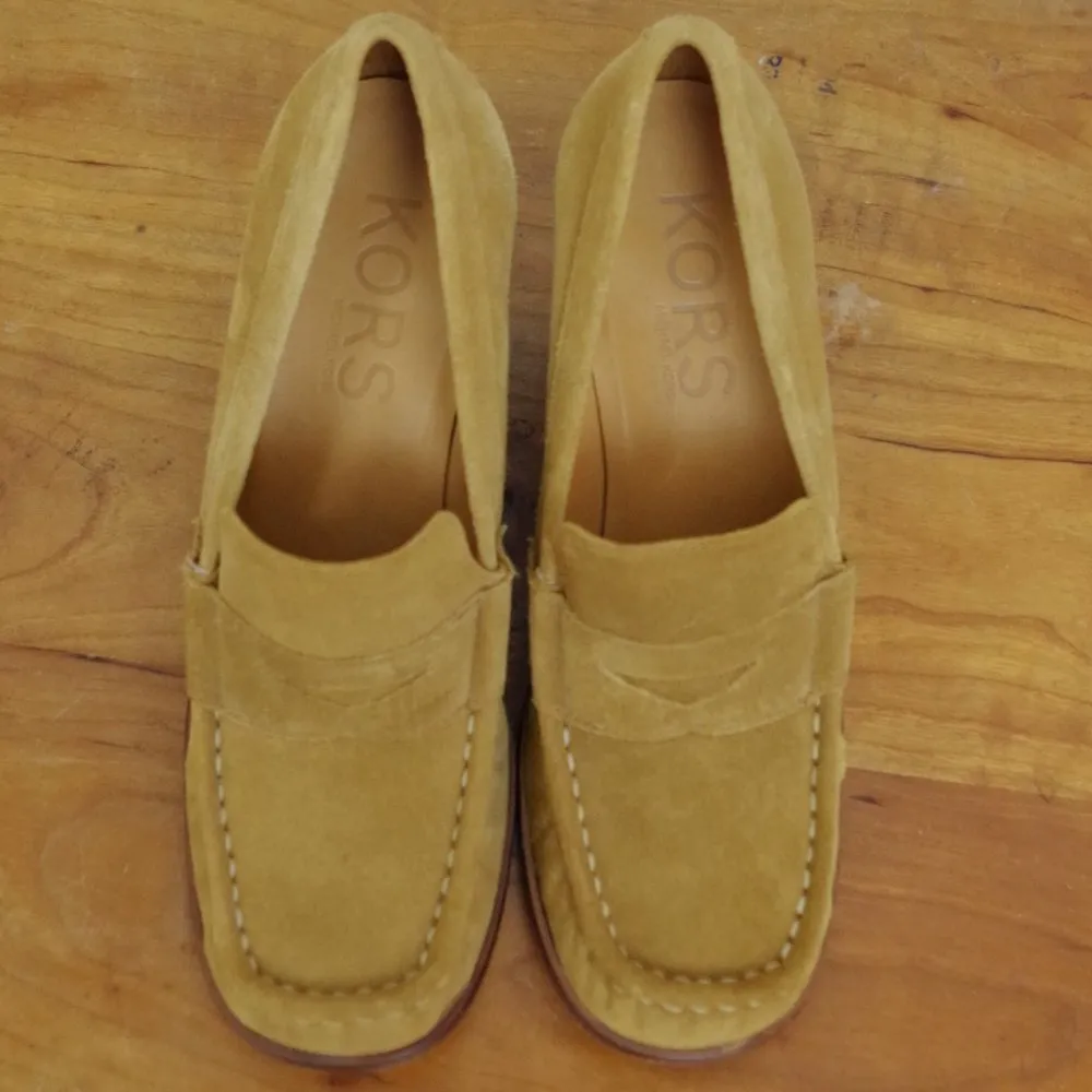 Kors, Michael Kors Suede Penny Loafer Wedges Size 8.5 M - Image 9