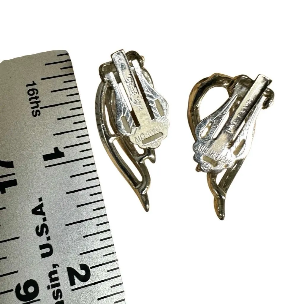 Vintage Sarah Coventry Silver Tone Flame Clip - Image 5