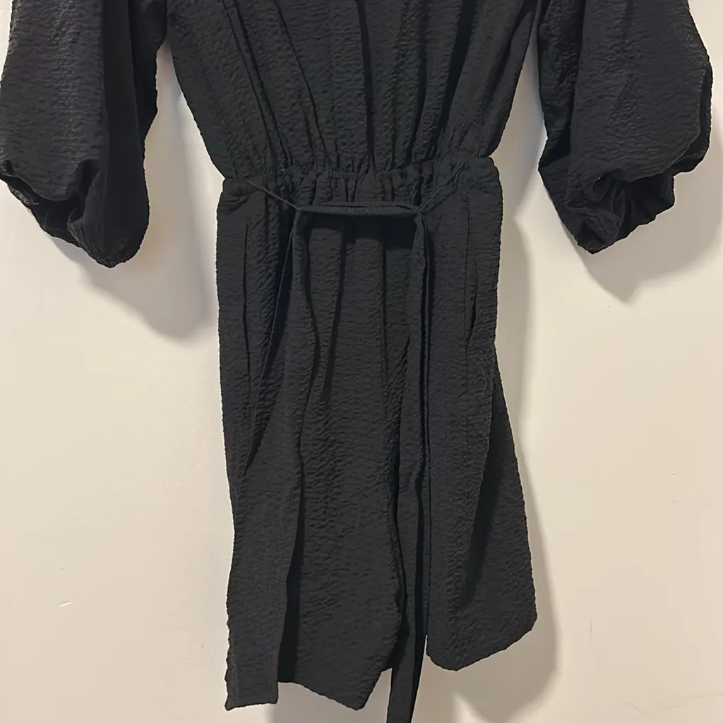 Anthropologie Francesca Balloon-Sleeved Black Romper Size XS - Image 7