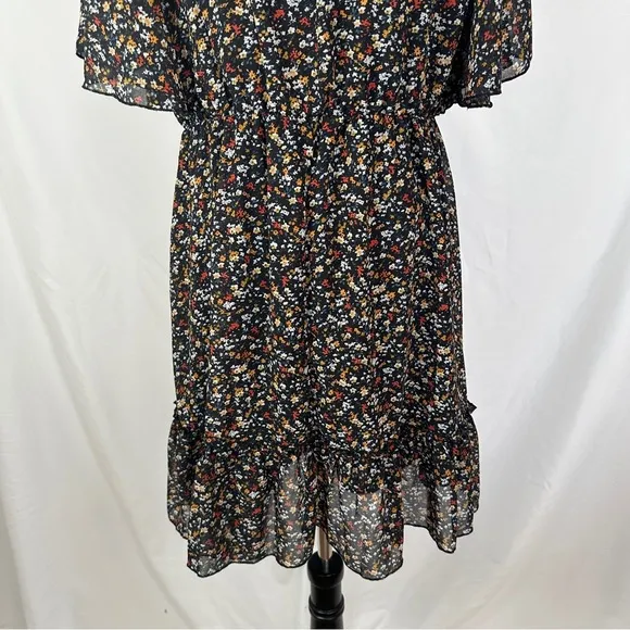 Manydress Womens Chiffon Floral Print‎ Vneck Casual Mini Boho Swing Dress Large - Image 13