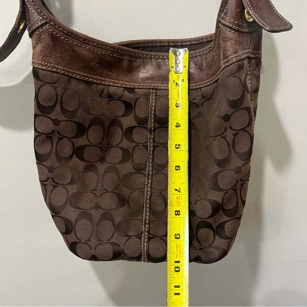COACH Vintage Brown Bleeker Signature Canvas Leather Bucket Crossbody Bag 11437 - Image 9