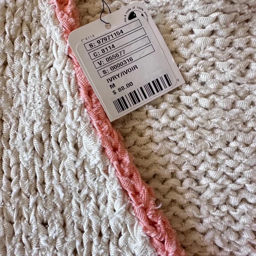 NWT Free People Sicily Shell Sweater in Ivory Combo - Image 7