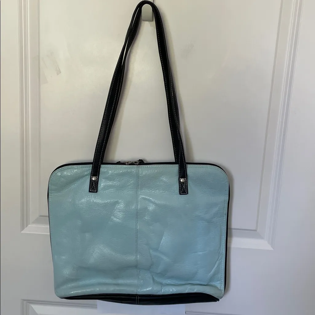 Latico Blue Leather Computer Tote/Bag - Image 2