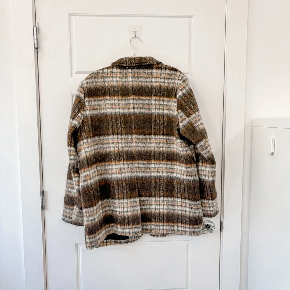 NEW Anthropologie Maeve Brushed Plaid Blazer Brown Motif - Image 7