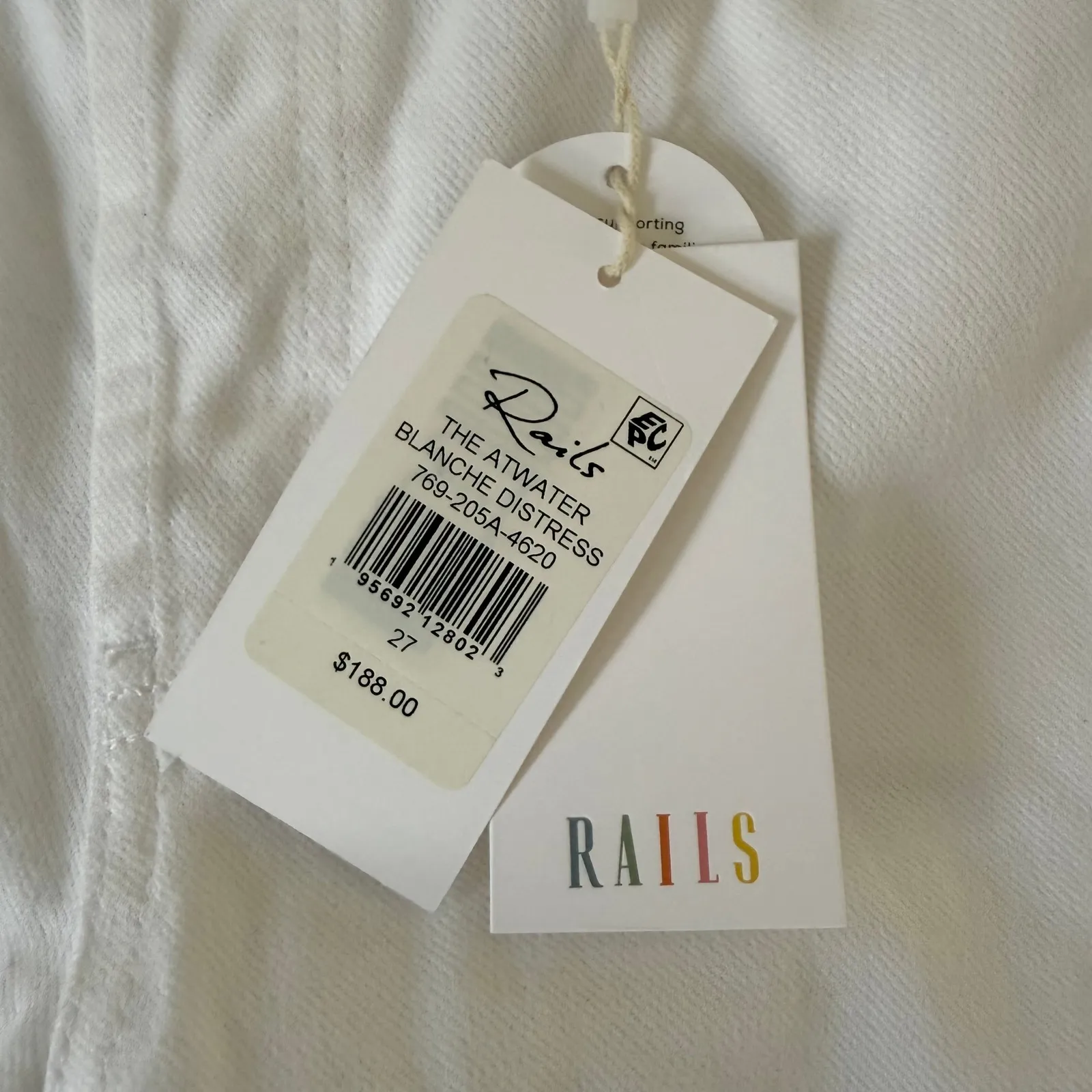 Rails The Atwater Blanche Distressed White Slouchy Straight Leg Jeans - Image 5