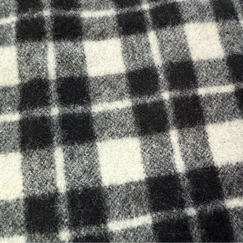 Vintage Black & White Wool Plaid Pencil Skirt Size S - Image 3