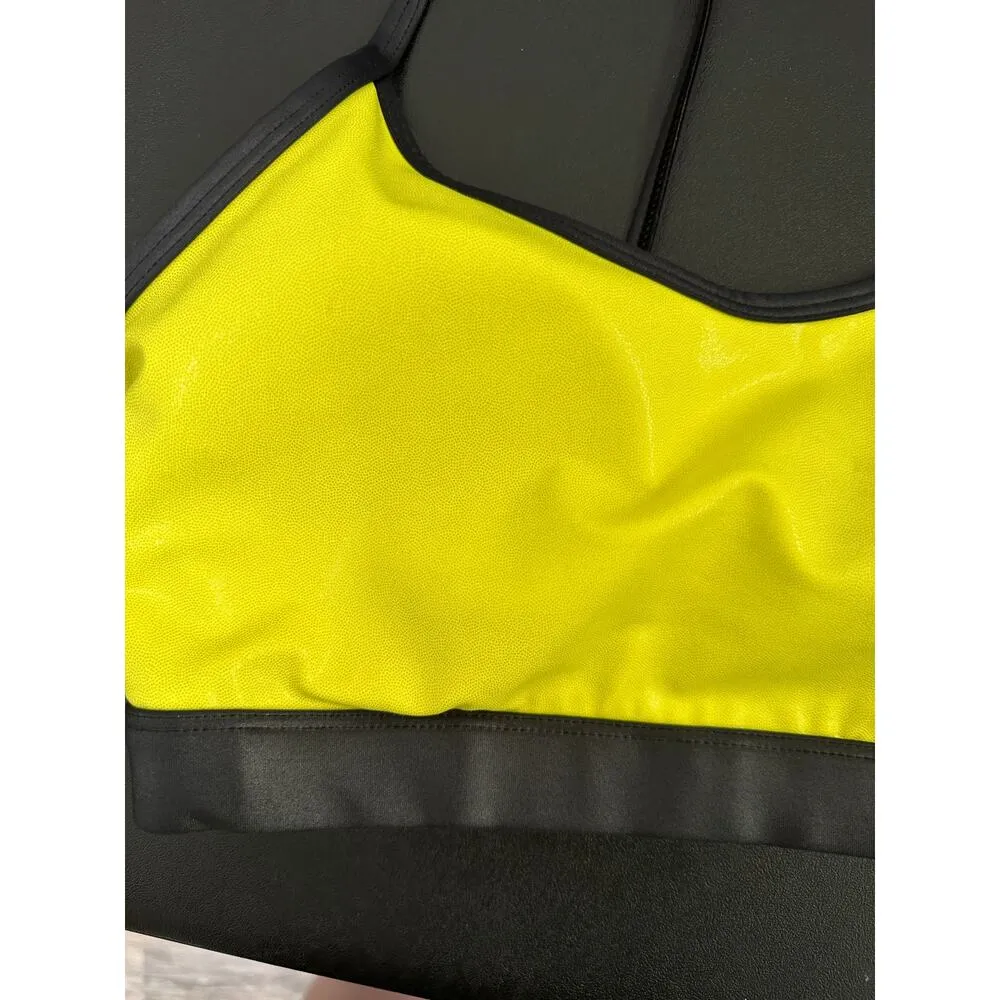 ZYIA Active Women Neon Yellow Black Activewear Sports Bra Size L Workout Running - Image 5
