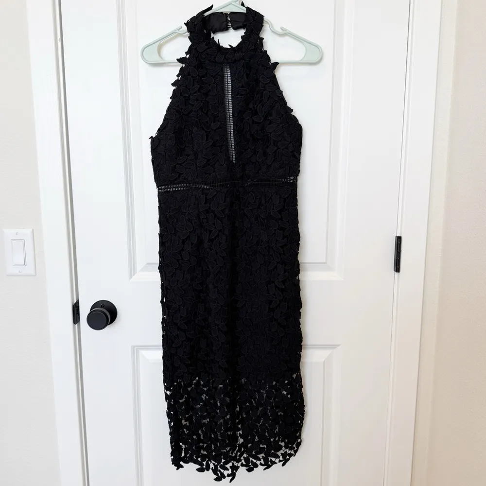 Bardot Womens Gemma Halter Lace Sheath Dress in Black - Image 2