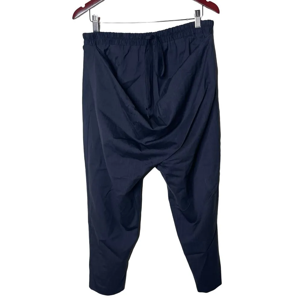 Vivienne Westwood Cropped Drawstring Trousers Blue wool harem pant 46 US 10 - Image 2