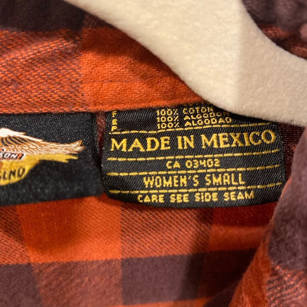 Harley Davidson Vintage Flannel Button Down Women’s Shirt - Image 3