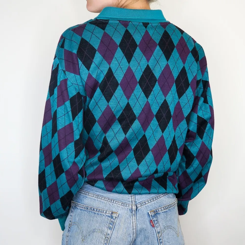 Vintage 80s Cabin Creek Argyle Pullover - Image 4