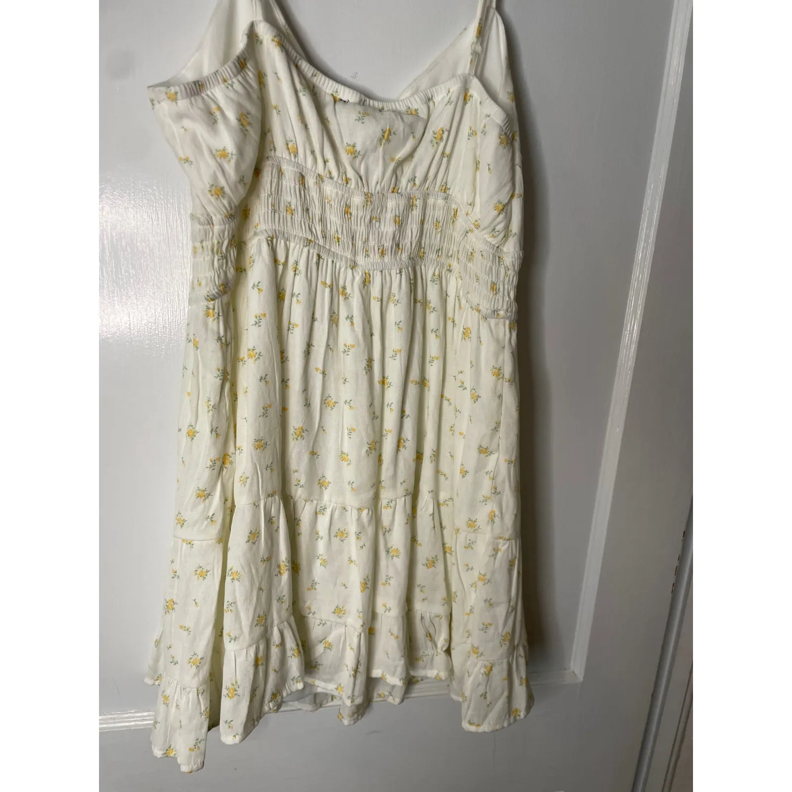 Trixxi XL White Floral Sundress Mini Dress Tie Front Sleeveless Summer - Image 4